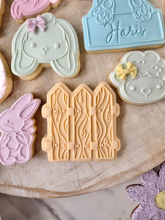 Wooden fence + cookie cutter - Stamp for sugar paste