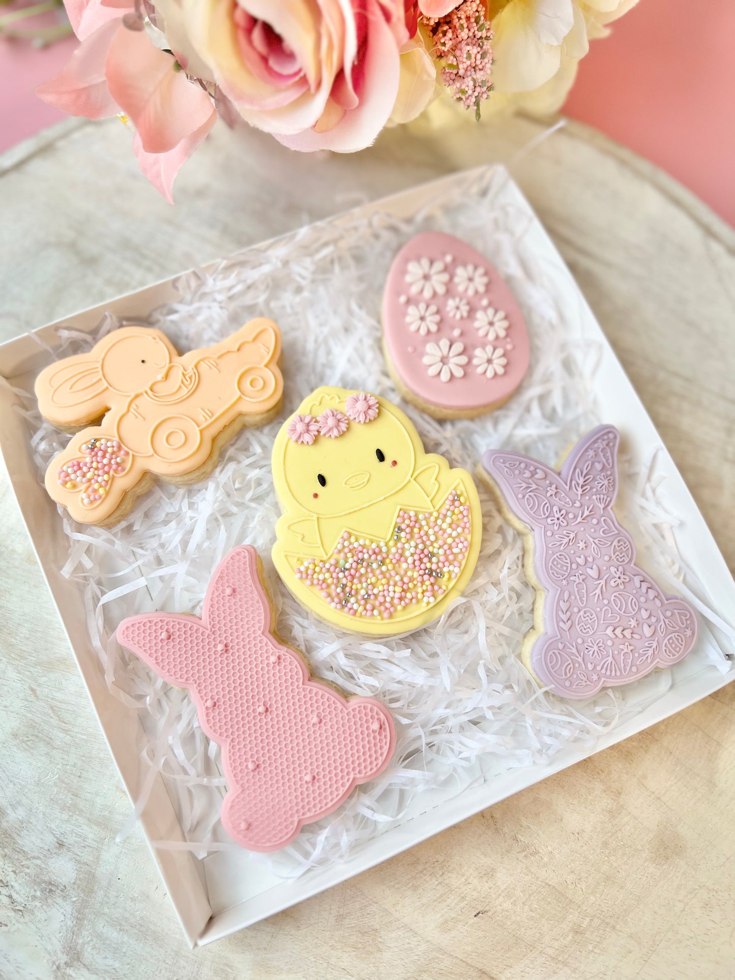 Boit pour 4 biscuits (5 pcs) - 18cm x 18cm x 2cm