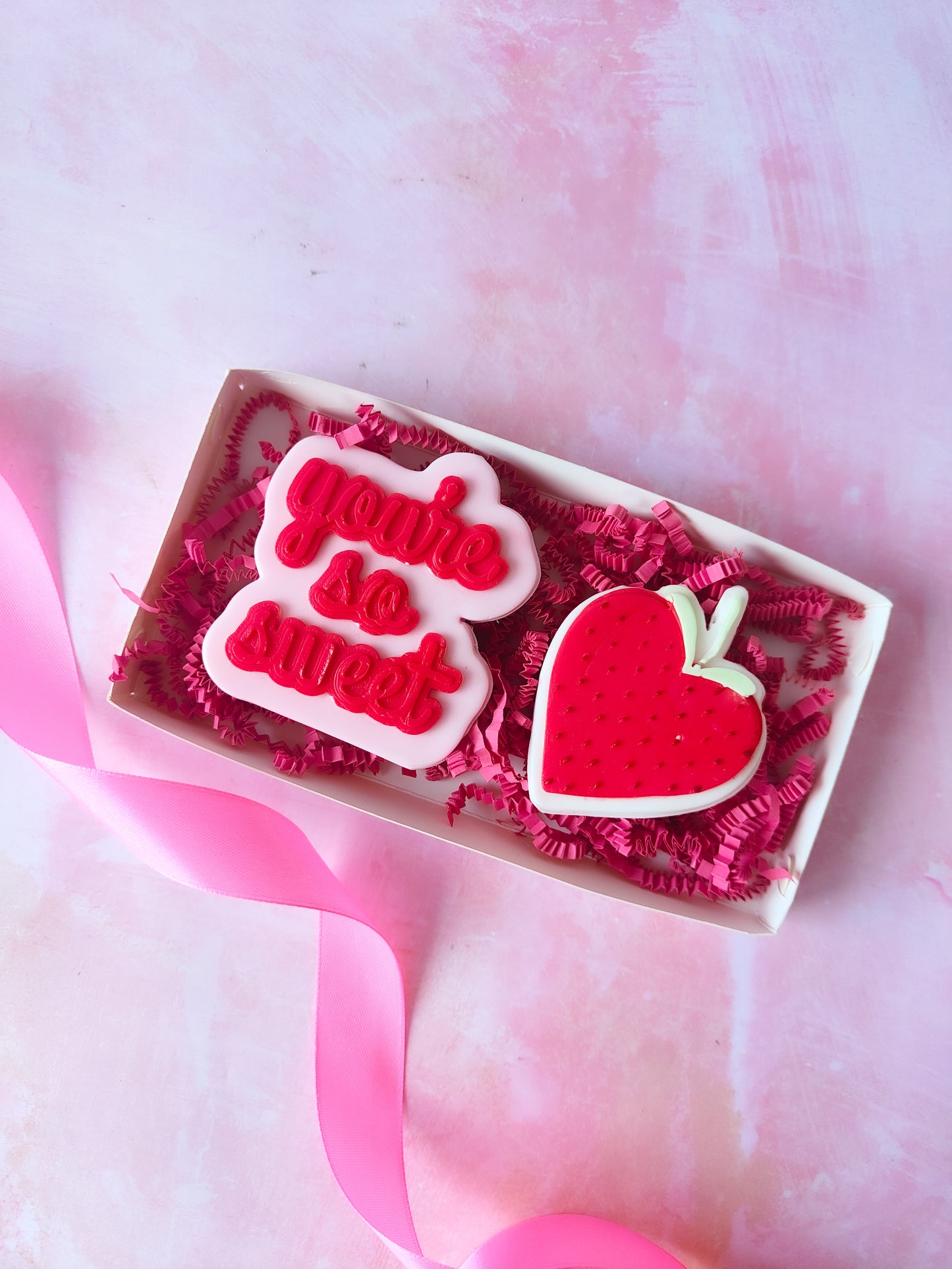 Duo Fraise coeur et you are so sweet + emporte-pièce - Stamp Saint-Valentin