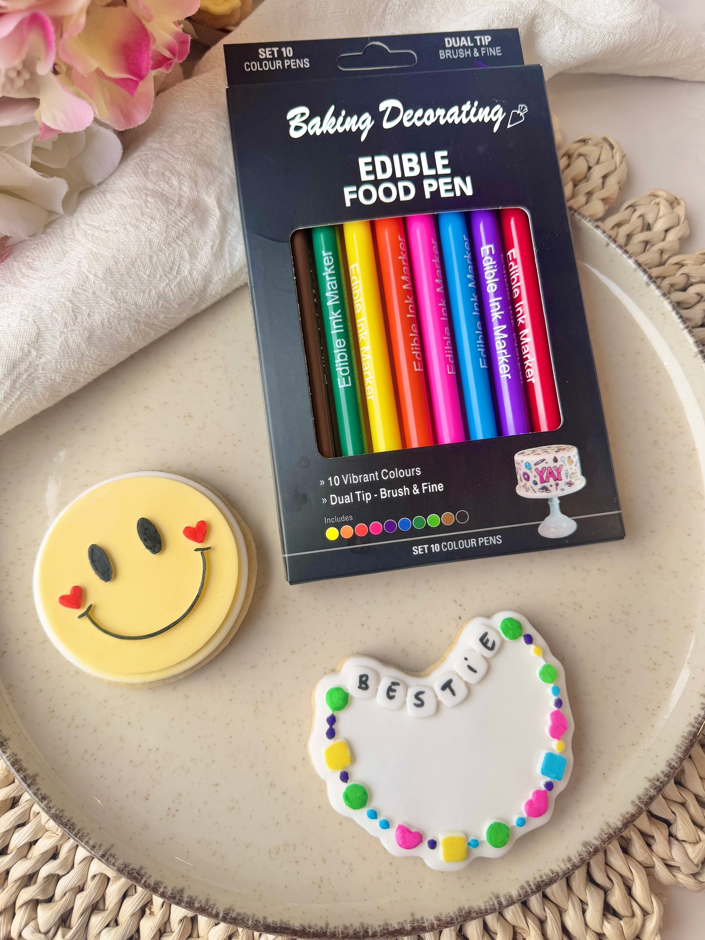 Feutres comestibles / Edible markers - 10 couleurs / 10 colours