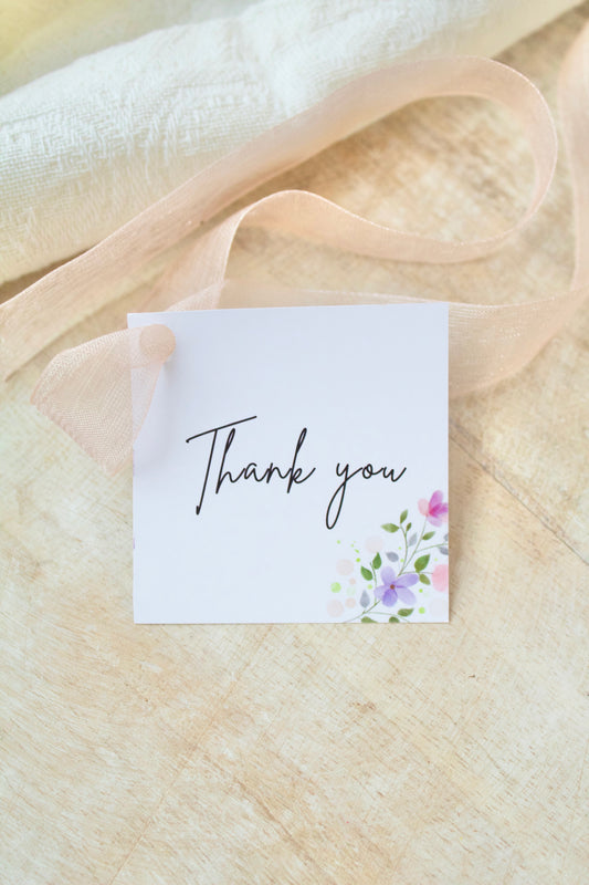 Thank you floral - tags for cookies - 25pcs - WITHOUT HOLES