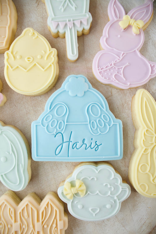 rabbit's foot place card + cookie cutter - Stamp for sugar paste fondant cookies