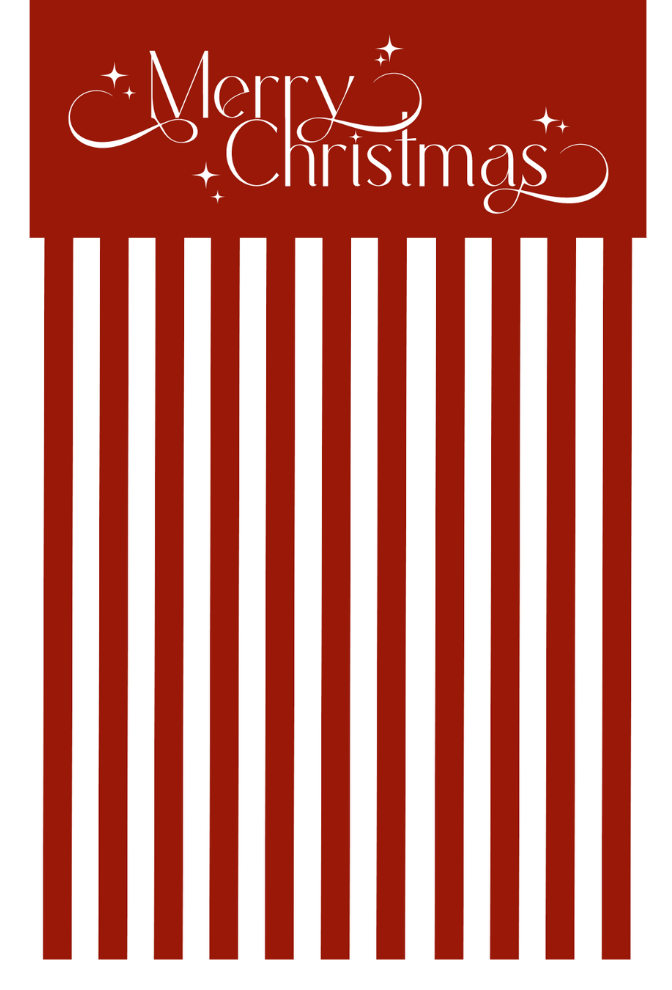 Bag Topper - Merry Christmas lignes rouges - 25pcs