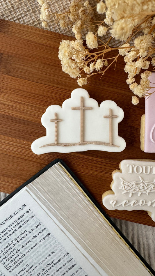 Golgotha Cross + cookie cutter - stamp for sugar paste fondant cookies