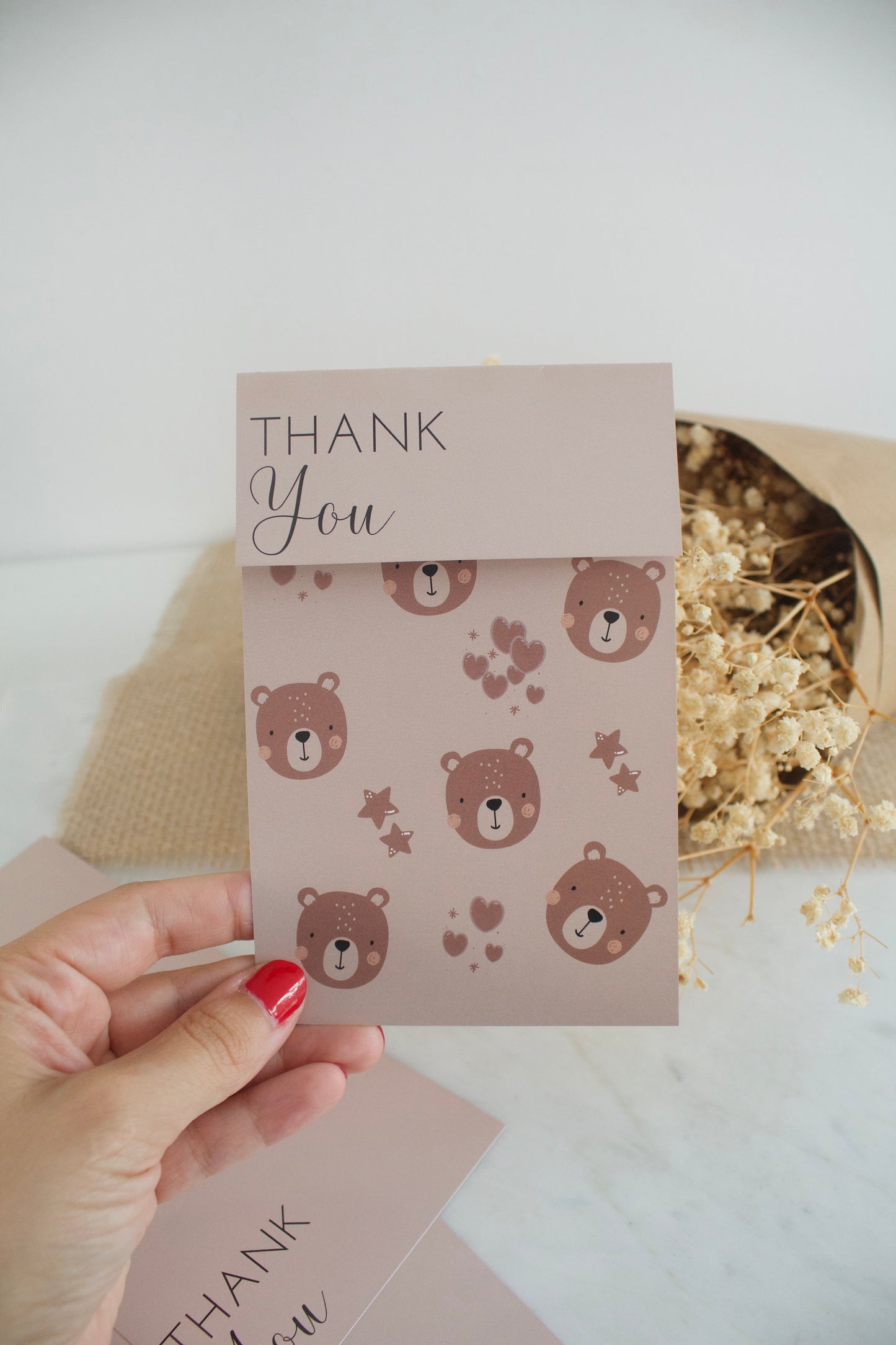 Bag topper - Thank you Teddy bear - 25pcs