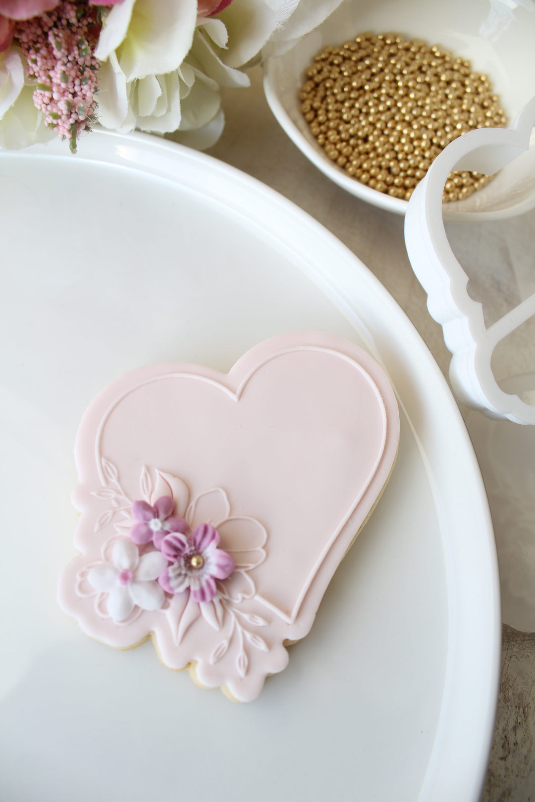 Coeur fleuri + cookie cutter