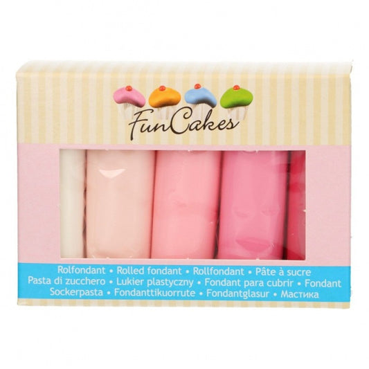 Multipack Palette Rose 5x100g - Pâte à sucre Fun Cake